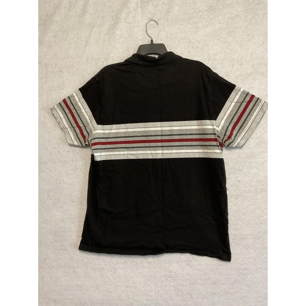 Canyon River Blues Polo Shirt Mens XL Black Gray Red Striped Cotton Short Sleeve - Picture 7 of 7